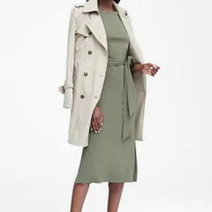 BR Soft Knit Side Slit Midi Dress with Sash